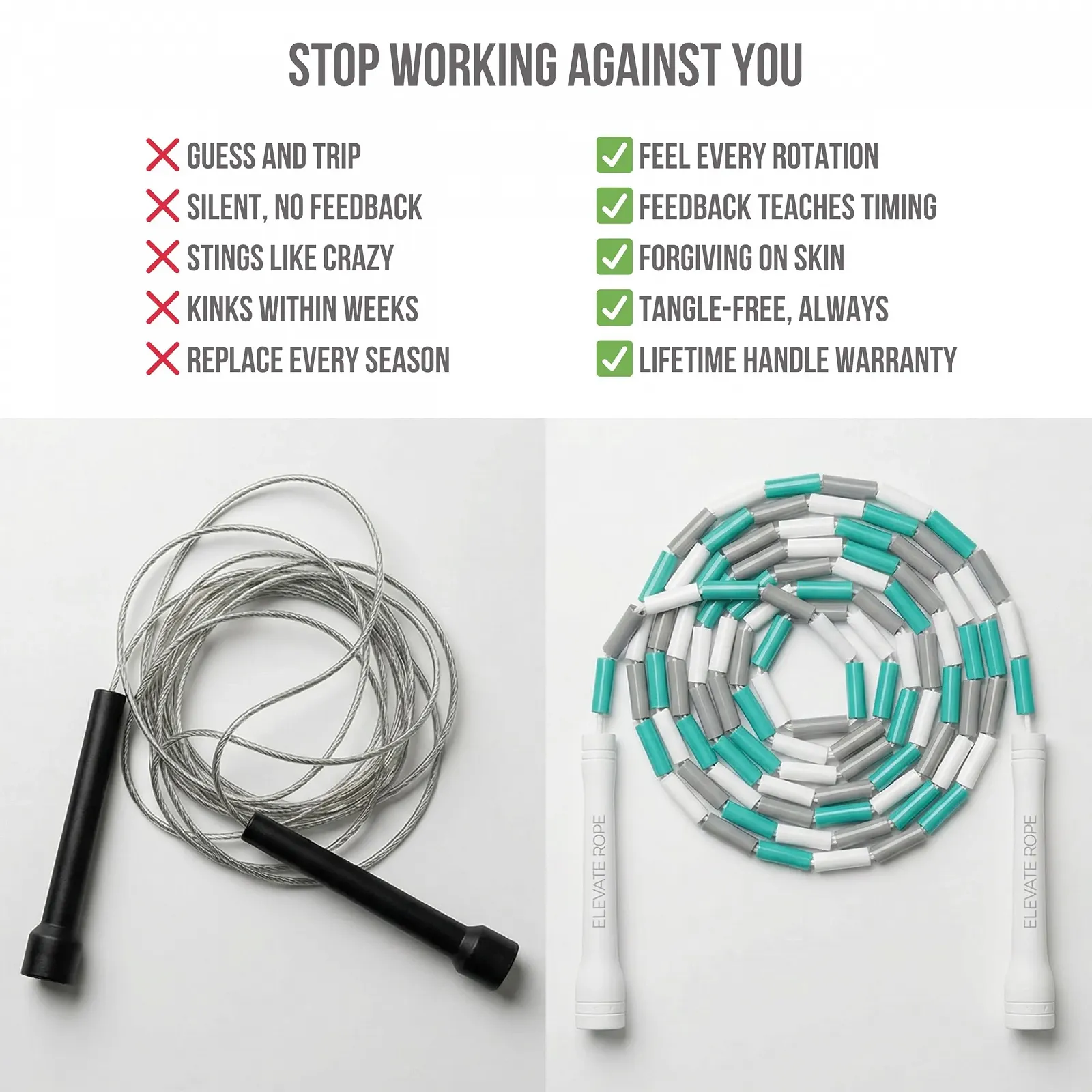 Скакалка бісерна Elevate Rope Bead Регульована 3 м з додатком, фото №7 Скакалка бісерна Elevate Rope Bead Регульована 3 м з додатком, фото №7