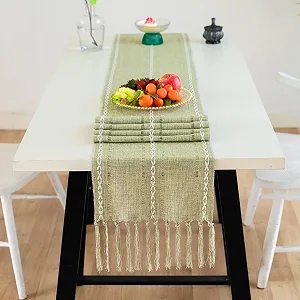 Купити Ранер Macrame Tassel Hand Woven Boho 33 x 200 см Green - Фото 1 Ранер Macrame Tassel Hand Woven Boho 33 x 200 см Green - Фото 1