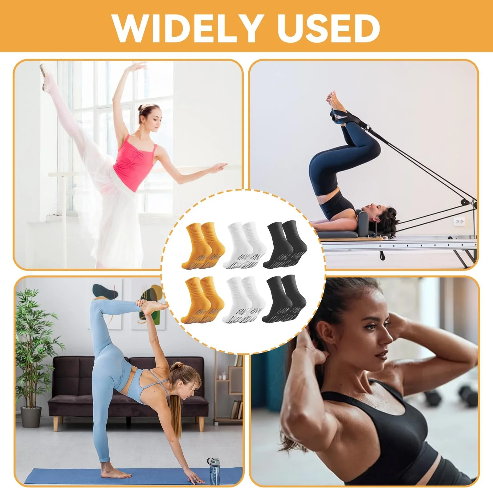 Шкарпетки Stopper Yoga для жінок, 6 пар, фото №7