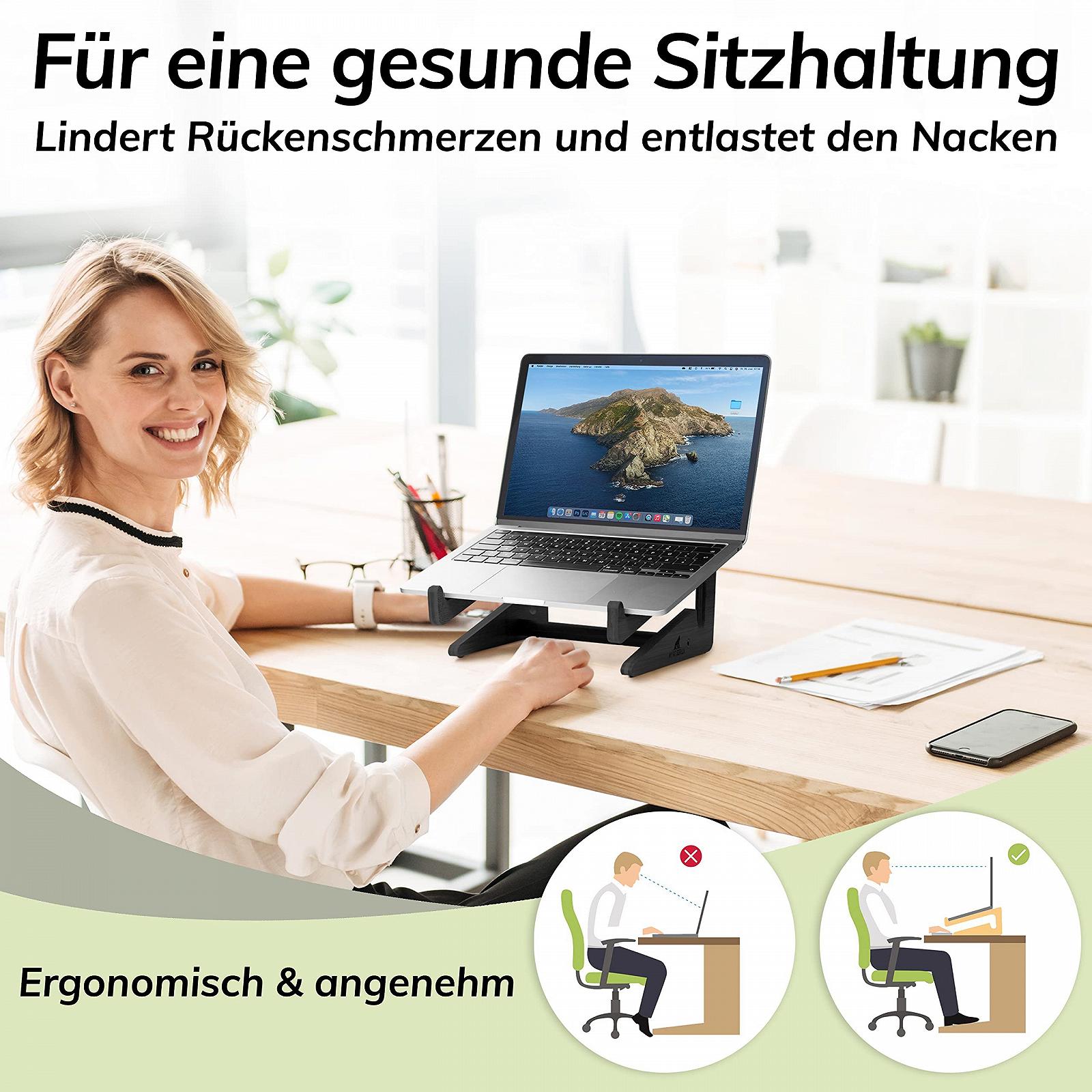 Підставка для ноутбука Bamboo, Ергономічний універсальний, сумісний з 10-15 дюймів, фото №2
