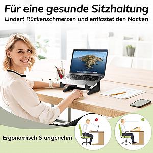 Подставка для ноутбука Bamboo, Эргономичный универсальный держатель для ноутбука, совместимый с 10-15 дюймов, подставка для ноутбука для стола, вертикальная подставка для ноутбука (Bamboo Black) synthetic.ua - Фото 1