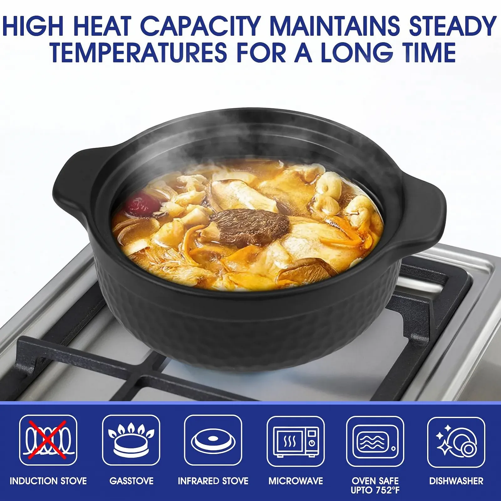 Горшок глиняный 2.2 кварты, фото №3 Горшок глиняный 2.2 кварты, фото №3