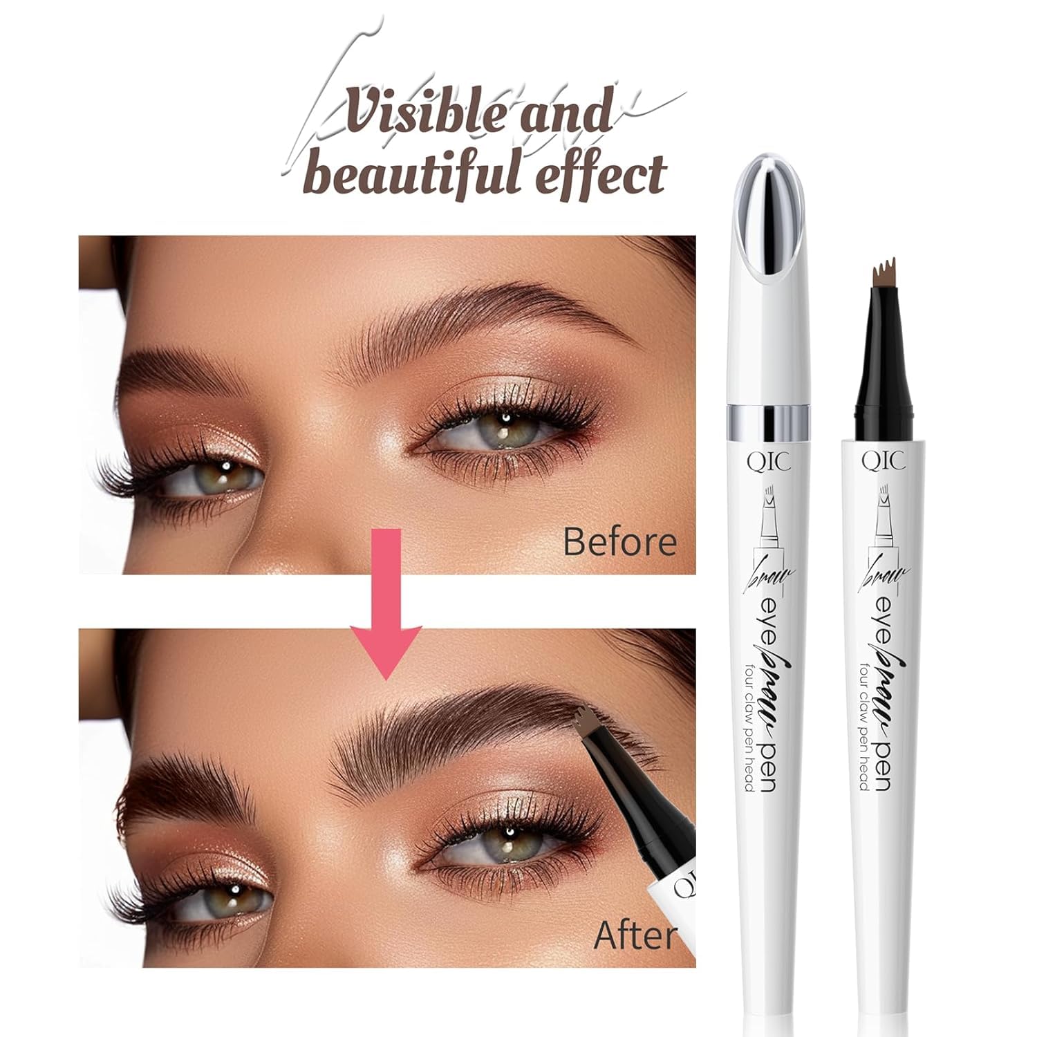 Олівець для брів Waterproof з 4 наконечниками 3D Microblading Набір з 4 штук, фото №5