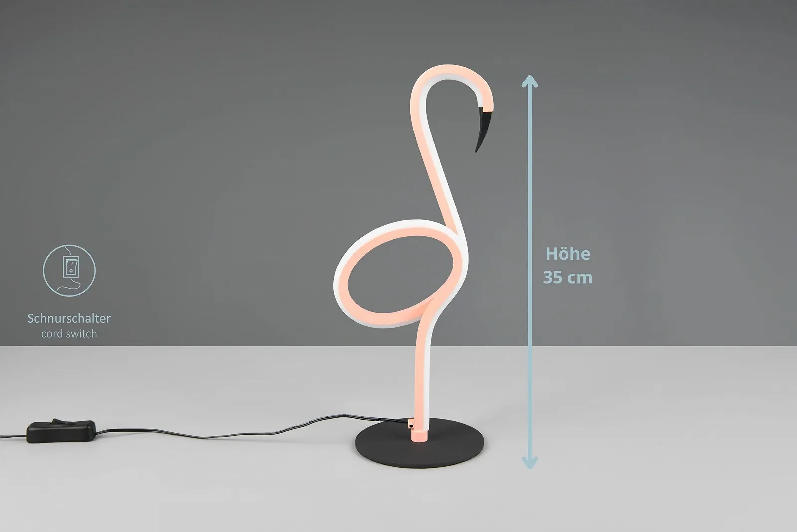 Настільна лампа Inga LED Flamingo Design зі шнуровим вимикачем IP20 Pink, фото №3