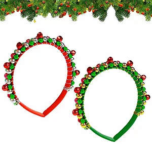 Різдвяний Обруч для Волосся з Дзвіночком Різдво Червоний Зелений synthetic.ua - Фото 1