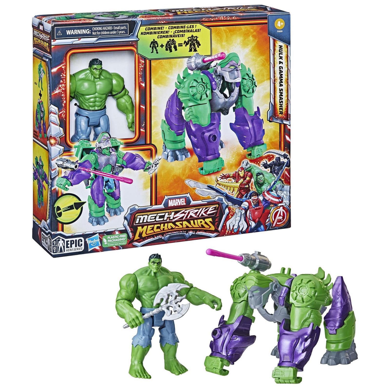 Фігурка Hulk Marvel Mech Strike Mechasaurs з Гамма-Дробильником Мехазавром 4,5 дюйма, фото №3