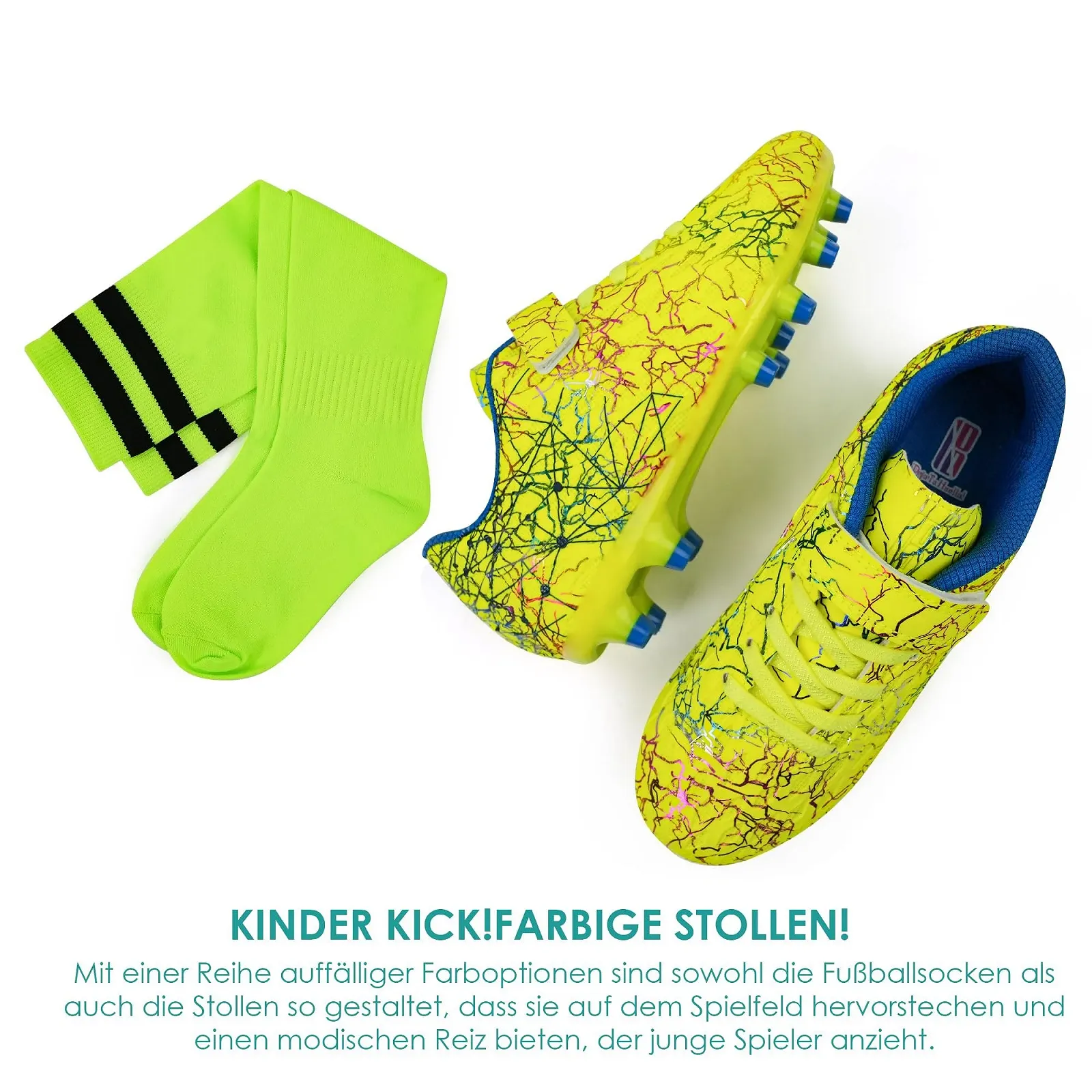 Футбольные бутсы JABASIC Детские Футбольные бутсы для твердого грунта для мальчиков и девочек с футбольными носками, фото №6 Футбольные бутсы JABASIC Детские Футбольные бутсы для твердого грунта для мальчиков и девочек с футбольными носками, фото №6