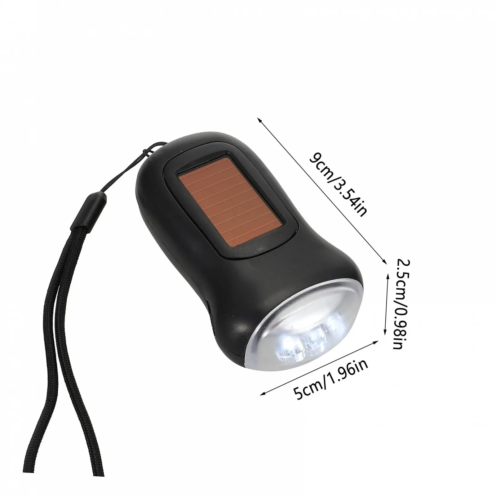 Ручной фонарик OSALADI с солнечной батареей и аккумулятором для кемпинга, активного отдыха и экстренных случаев, компактный и легкий, фото №3