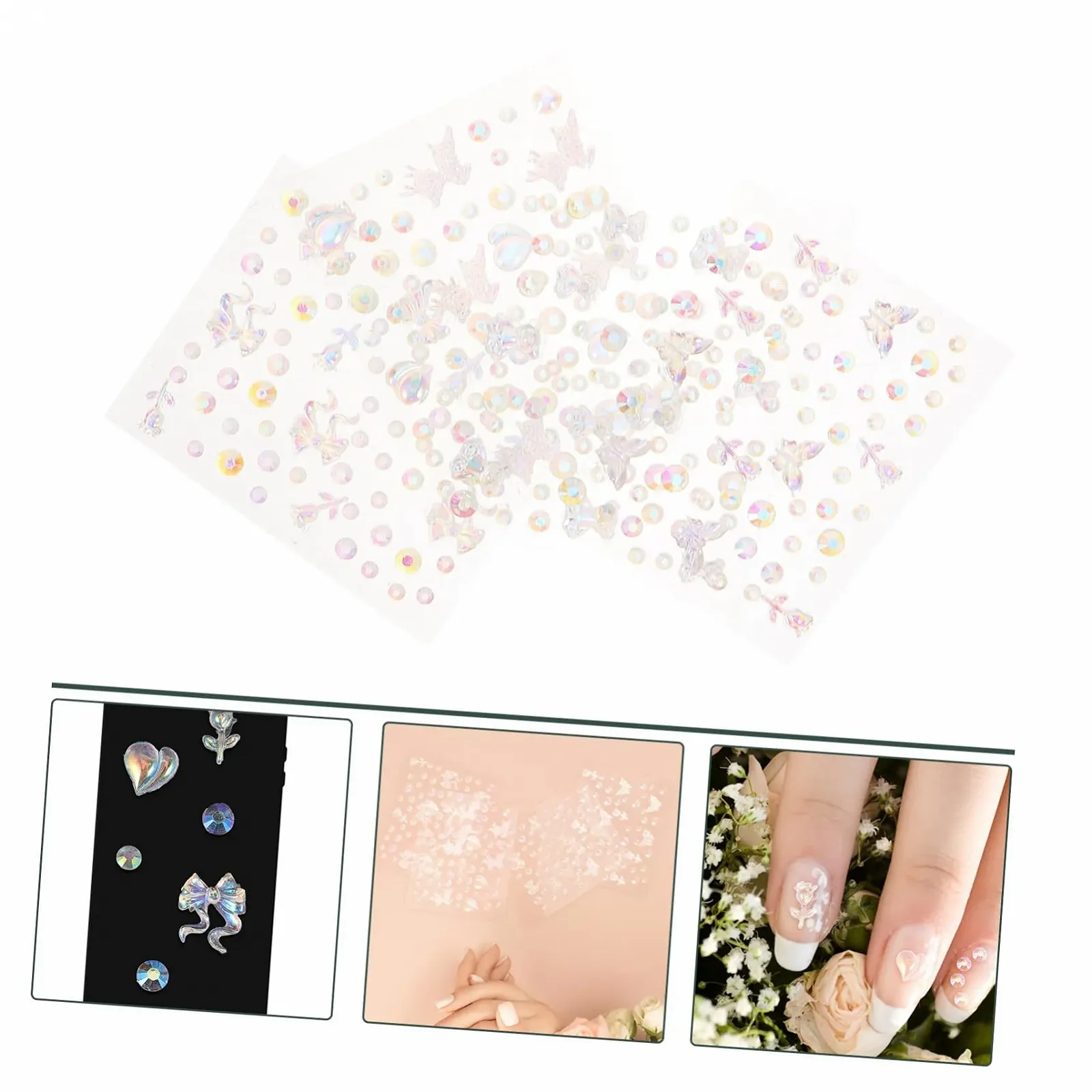 Стразы для ногтей DOITOOL 4 листа для маникюра, для DIY дизайна ногтей и креативного дизайна ногтей, подходят для девушек, разные дизайны, фото №8