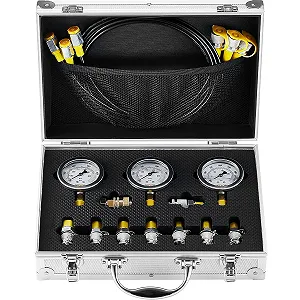 Купити Набір для діагностики тиску VEVOR TKS-3 / 3 манометри (250, 400 і 600 Бар) / Клас 1.6 / Жовтий - Фото 1 Набір для діагностики тиску VEVOR TKS-3 / 3 манометри (250, 400 і 600 Бар) / Клас 1.6 / Жовтий - Фото 1