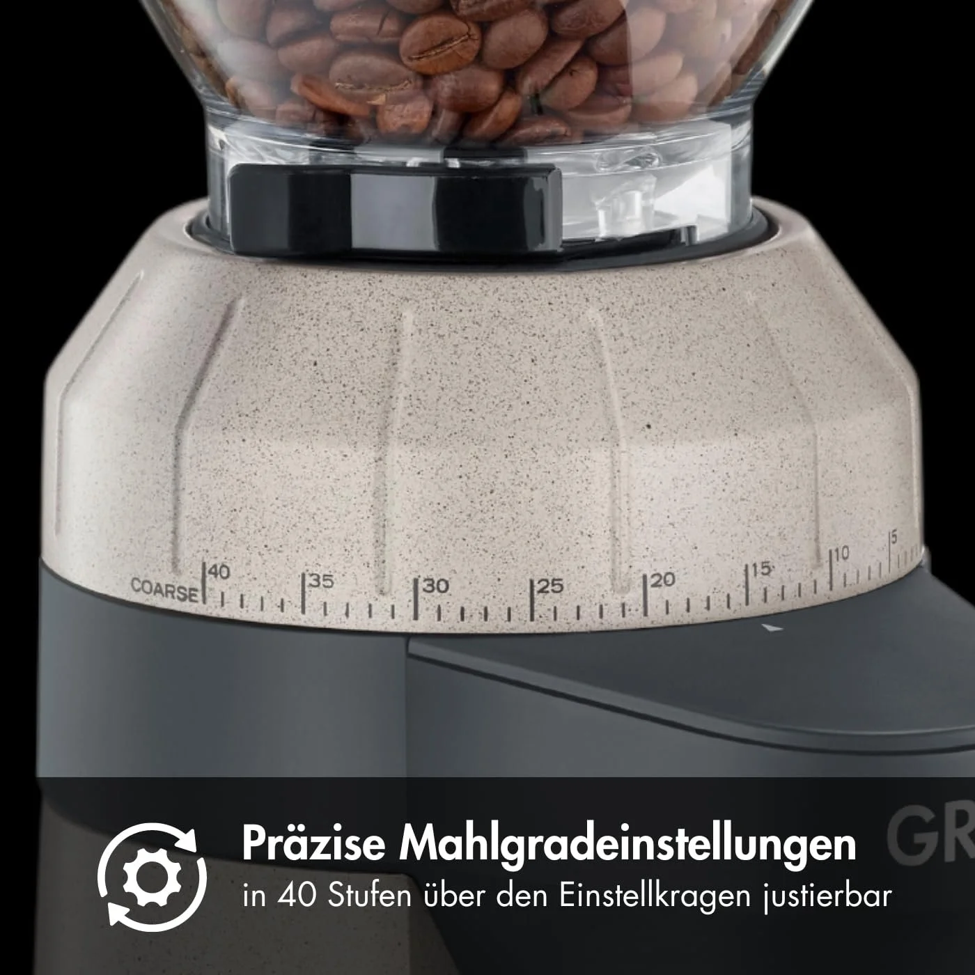 Кофемолка GRAEF EliteGrindX CM8011 Коническая Нержавеющая сталь 40 помолов Песочный, фото №5