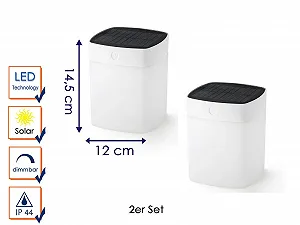 Набір настільних ламп Assi Solar LED 3 рівні яскравості 14.5 см IP44 Білий synthetic.ua - Фото 1