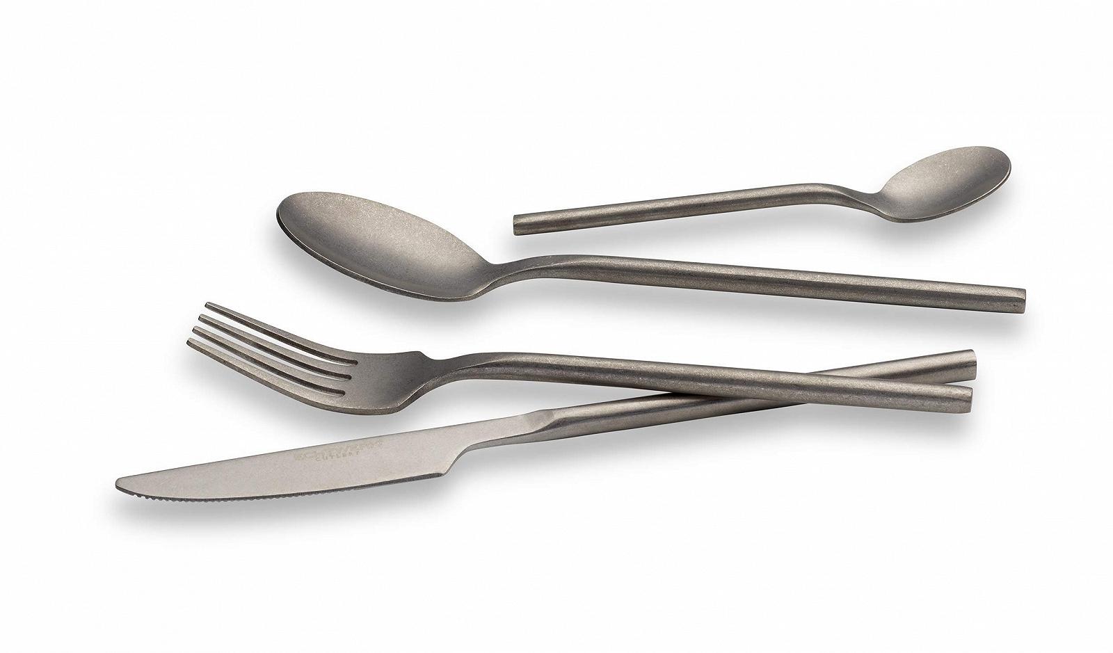 Набор столовых приборов ECHTWERK Bari, Stonewashed Silver, 16 предметов, на 4 персоны, высококачественная хромоникелевая сталь, нержавеющая сталь, фото №3 Набор столовых приборов ECHTWERK Bari, Stonewashed Silver, 16 предметов, на 4 персоны, высококачественная хромоникелевая сталь, нержавеющая сталь, фото №3