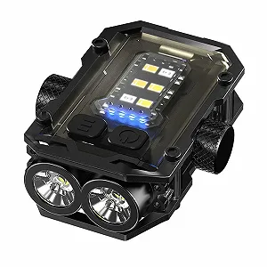 Ліхтарик Міні LED Надзвичайно Яскравий з Червоним Синім Світлом Перезаряджуваний Чорний - Фото 1