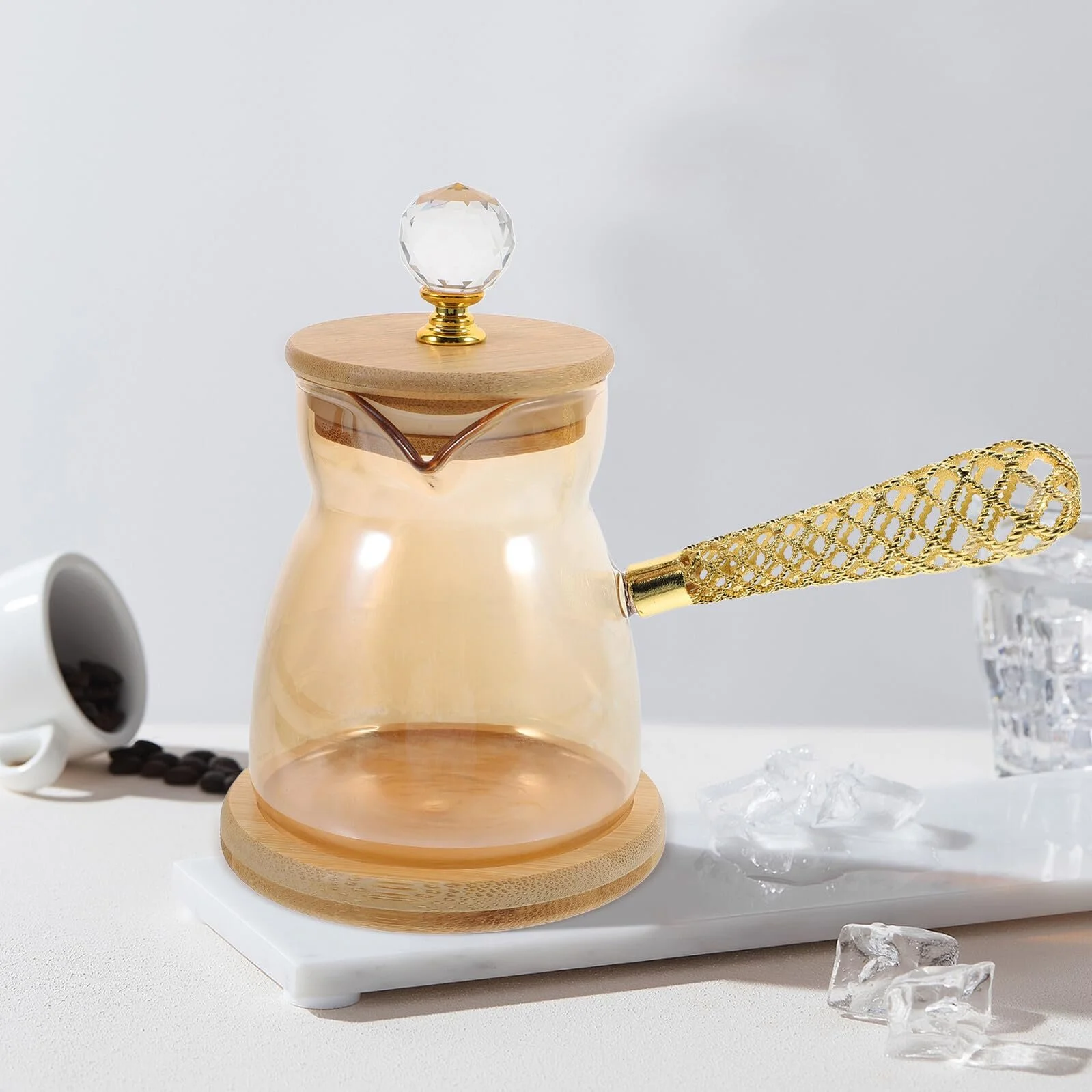 Кофейник NUOBESTY Ретро Стеклянный 350 мл, фото №4