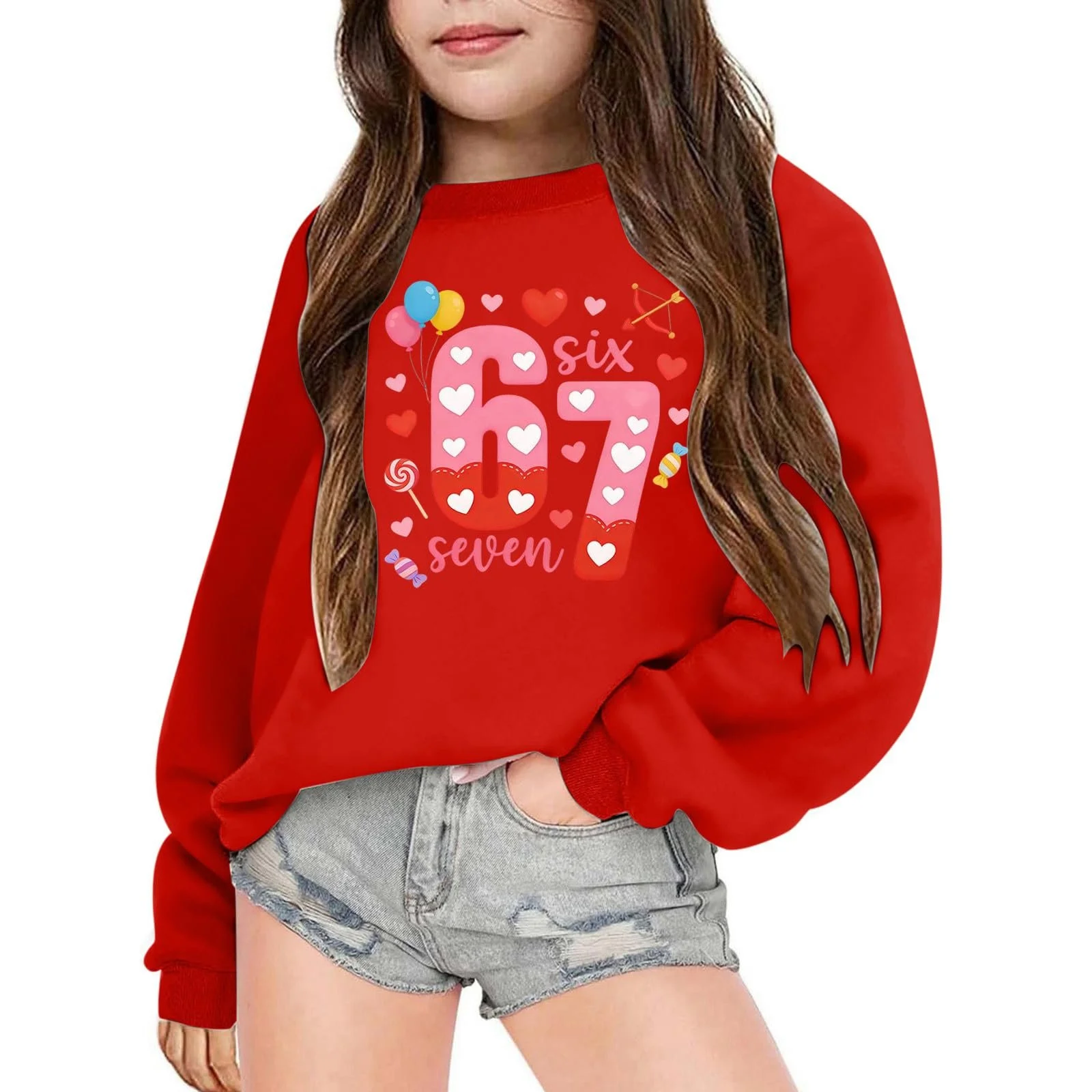 Толстовка для дівчинки з графічним принтом, фото №3