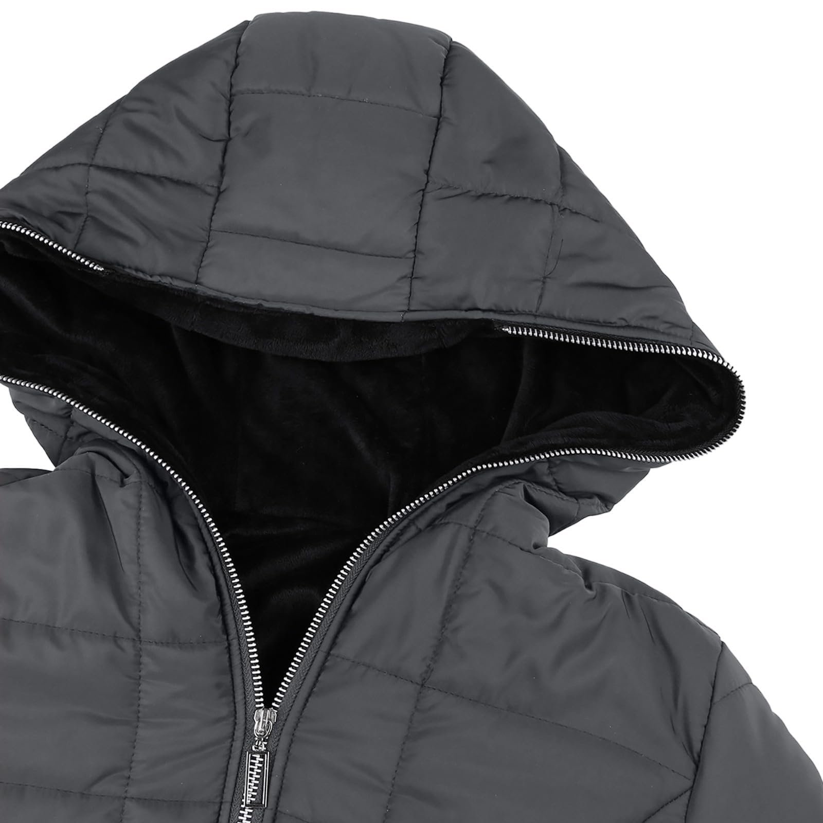 Жіноче зимове пальто на флісовій підкладці, товсте, тепле, середньої довжини, фото №4