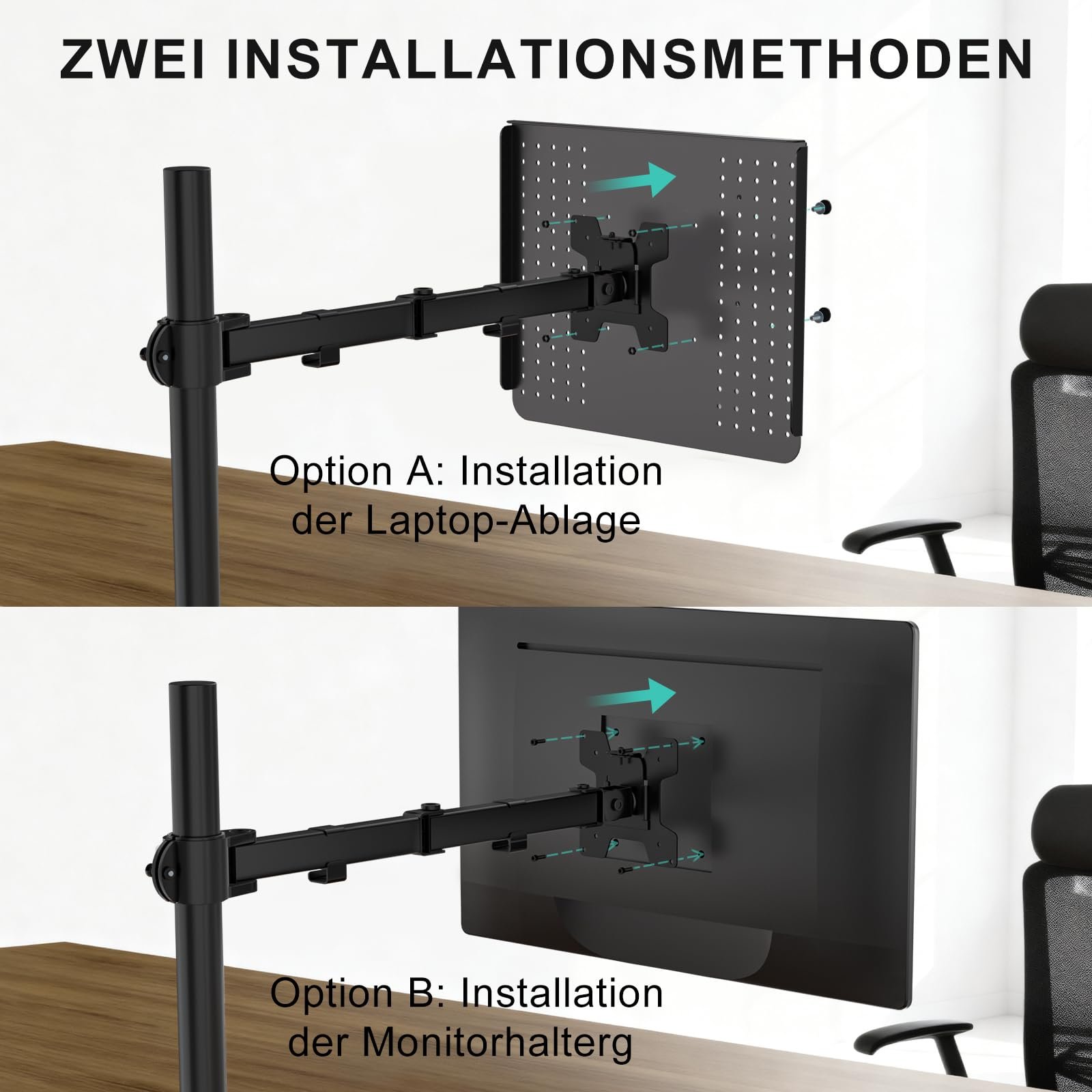 Тримач для ноутбука WALI для столу до 17 дюймів, регульований, вентильована платформа, 10 кг, чорний, фото №10 Тримач для ноутбука WALI для столу до 17 дюймів, регульований, вентильована платформа, 10 кг, чорний, фото №10