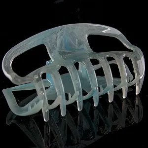 Заколка для волос большая с открытыми сторонами WeLoveBeads 10 см голубая - Фото 1