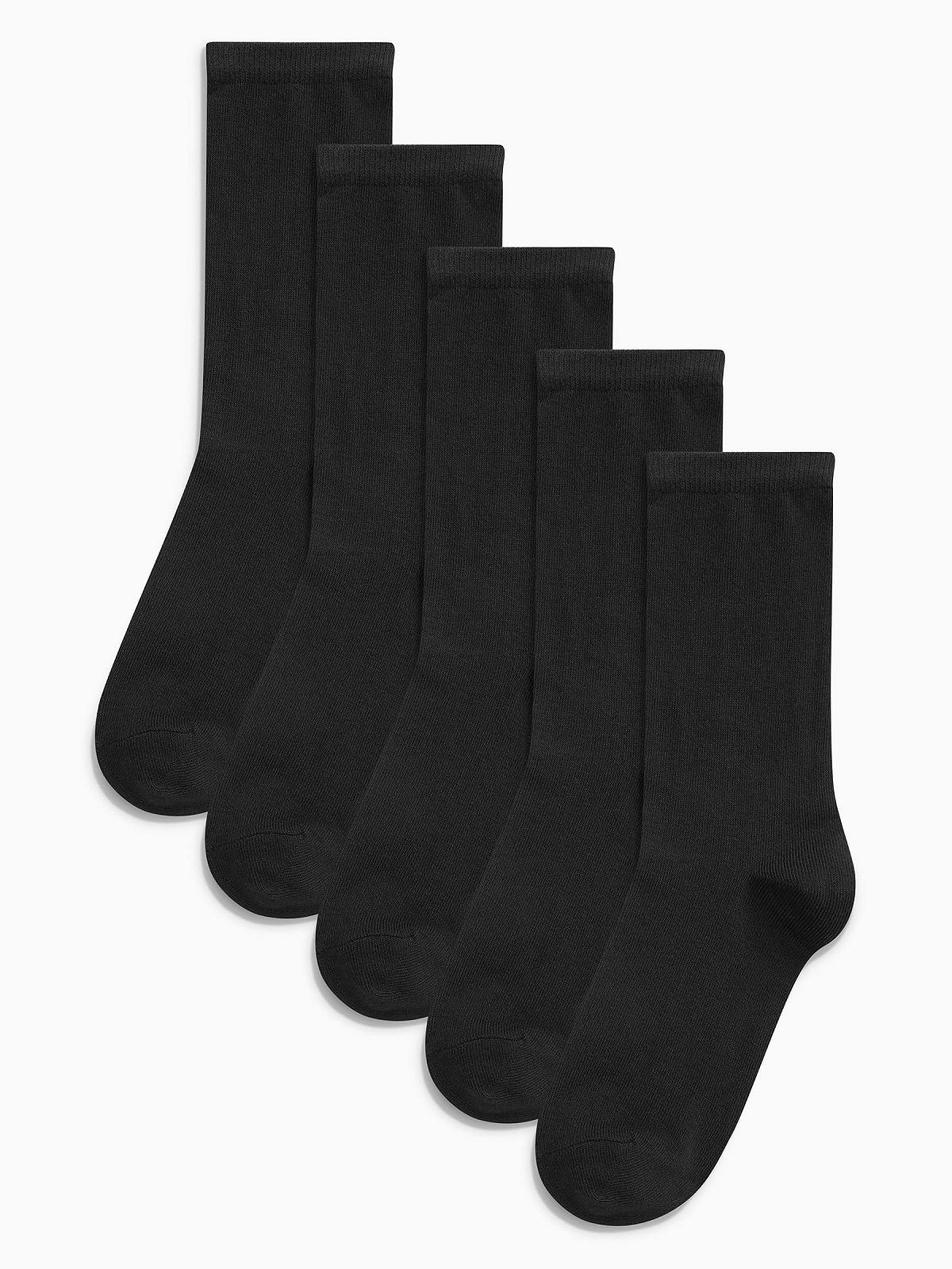 Носки NEXT Basic Набор из пяти пар, черный, One size fits all, фото №1