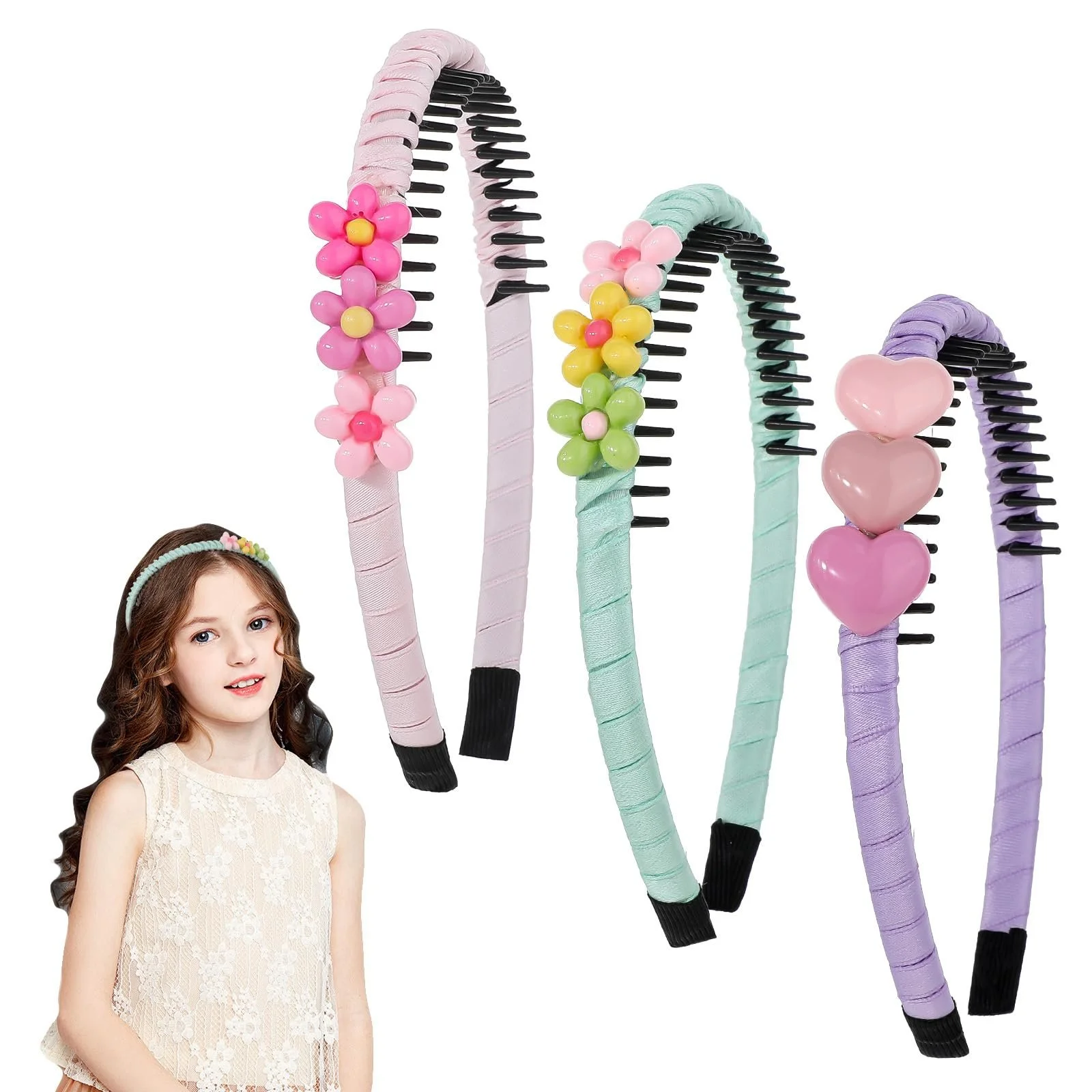 Набір з 3 дитячих обручів для волосся, фото №8