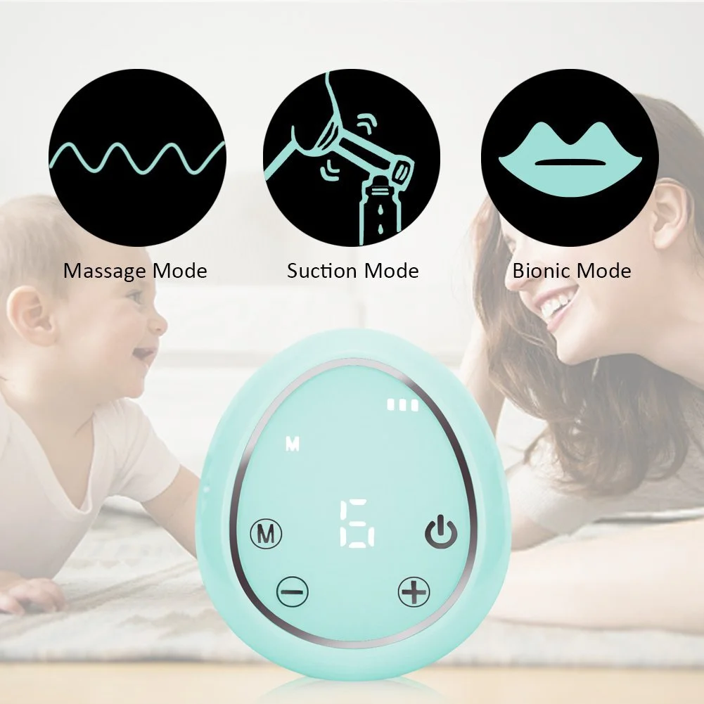 Молокоотсос электрический одинарный, включает силиконовую пустышку с массажем и всасыванием, зеленый, фото №5