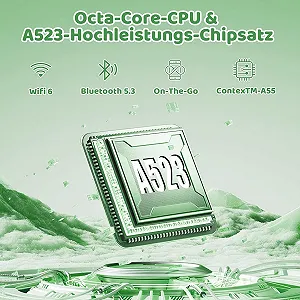 Планшет Ugrihach KT1028 14 ГБ/64 ГБ 8 ядер Android 14 Black Планшет + Green Чохол synthetic.ua - Фото 1