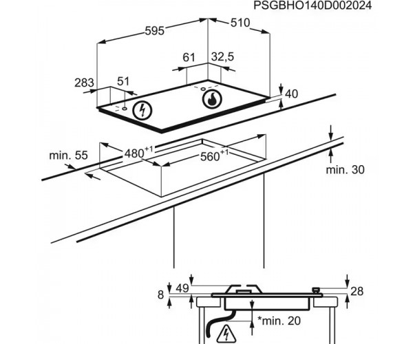Electrolux Варильна поверхня газова 60см чавун нерж, фото №10