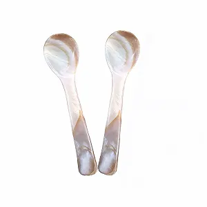 Ложка для икры Ручной работы из перламутра 95 см, кофейный цвет, стиль C, 2 шт - Фото 1