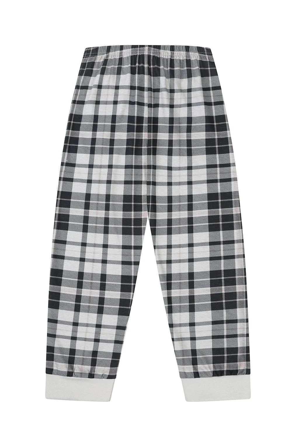 Піжама для дівчат Чорний та Сірий Шотландка Довга, фото №5