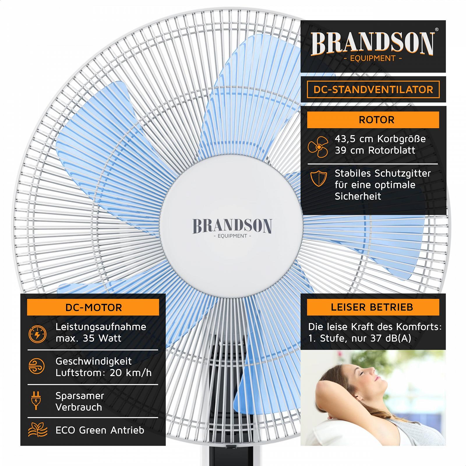 Вентилятор напольный Brandson DC Энергосберегающий ECO Пульт дистанционного управления Бесщеточный тихий двигатель 12 скоростей Светодиодный дисплей, фото №4