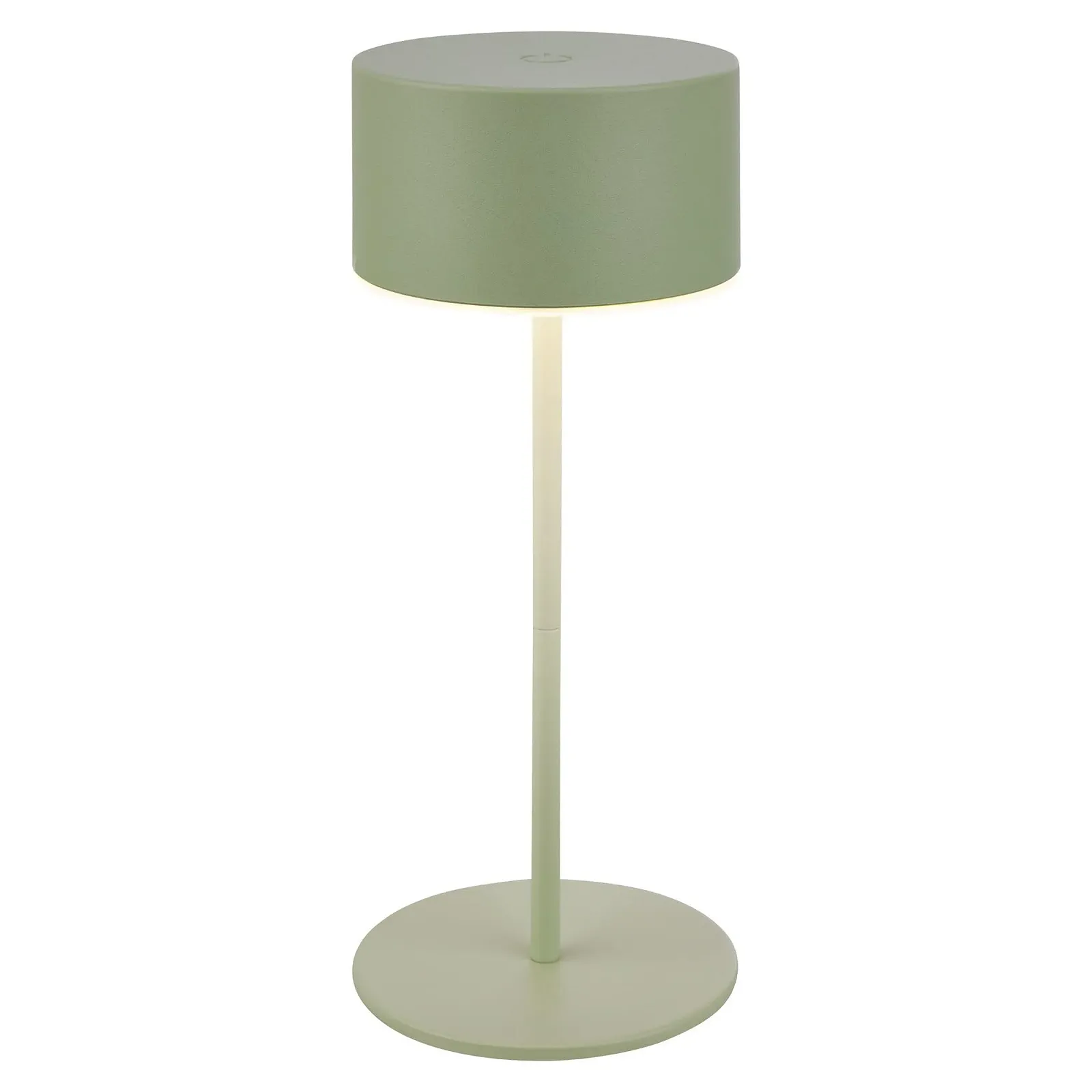 Светодиодная настольная лампа BRILONER беспроводная IP44 со световым краем сенсорная диммируемая аккумуляторная 8 x 19 см Шалфейный зеленый, фото №1