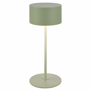 Светодиодная настольная лампа BRILONER беспроводная IP44 со световым краем сенсорная диммируемая аккумуляторная 8 x 19 см Шалфейный зеленый - Фото 1