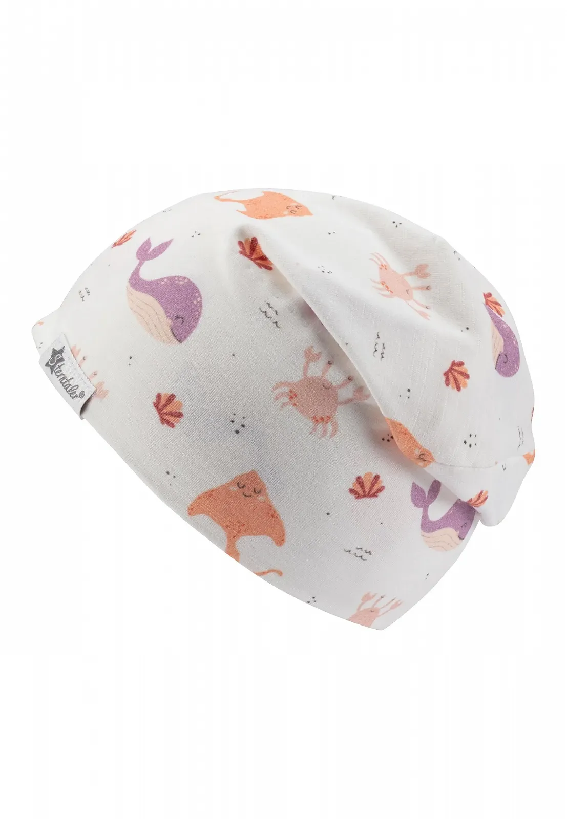 Шапка Sterntaler Underwater из мягкого пламенного джерси с принтом морских животных, фото №3 Шапка Sterntaler Underwater из мягкого пламенного джерси с принтом морских животных, фото №3