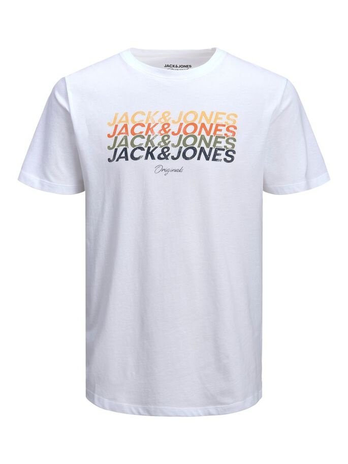 Футболка JORBRADY TEE SS CREW NECK SN 12205503-Bright -Fit:STD/SOLID Jack&Jones Білий S, фото №5
