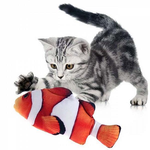 Рыба игрушка для кота плюшевая 3D Немо CatNip с кошачьей мятой 20 см, миниатюра №6