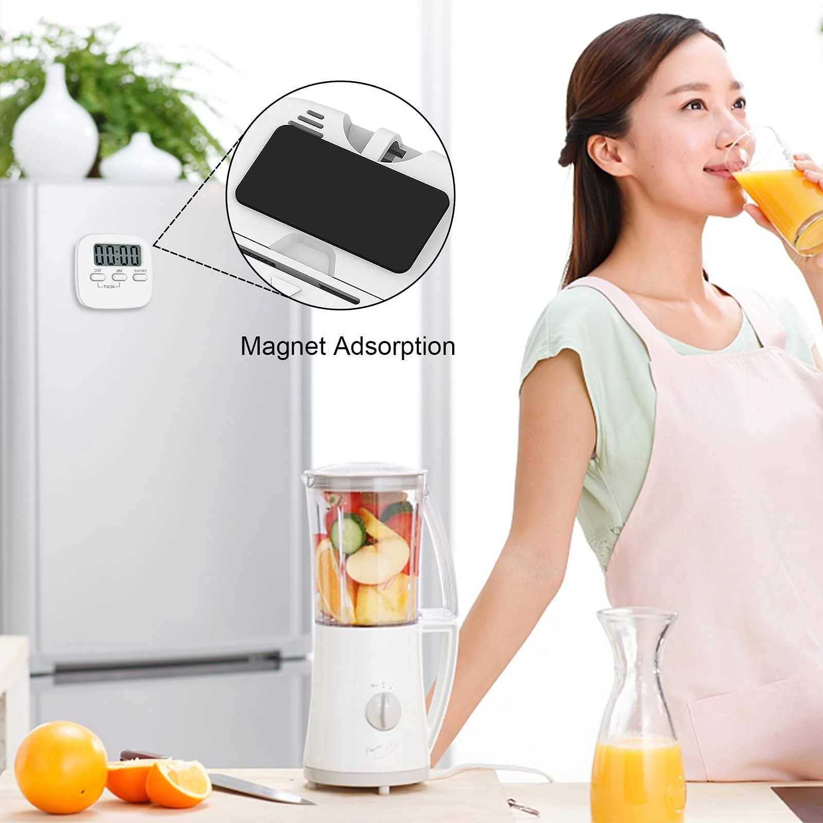 Кухонный таймер NIAGUOJI Digital Kitchen Timer с большим ЖК-дисплеем белый, фото №5 Кухонный таймер NIAGUOJI Digital Kitchen Timer с большим ЖК-дисплеем белый, фото №5