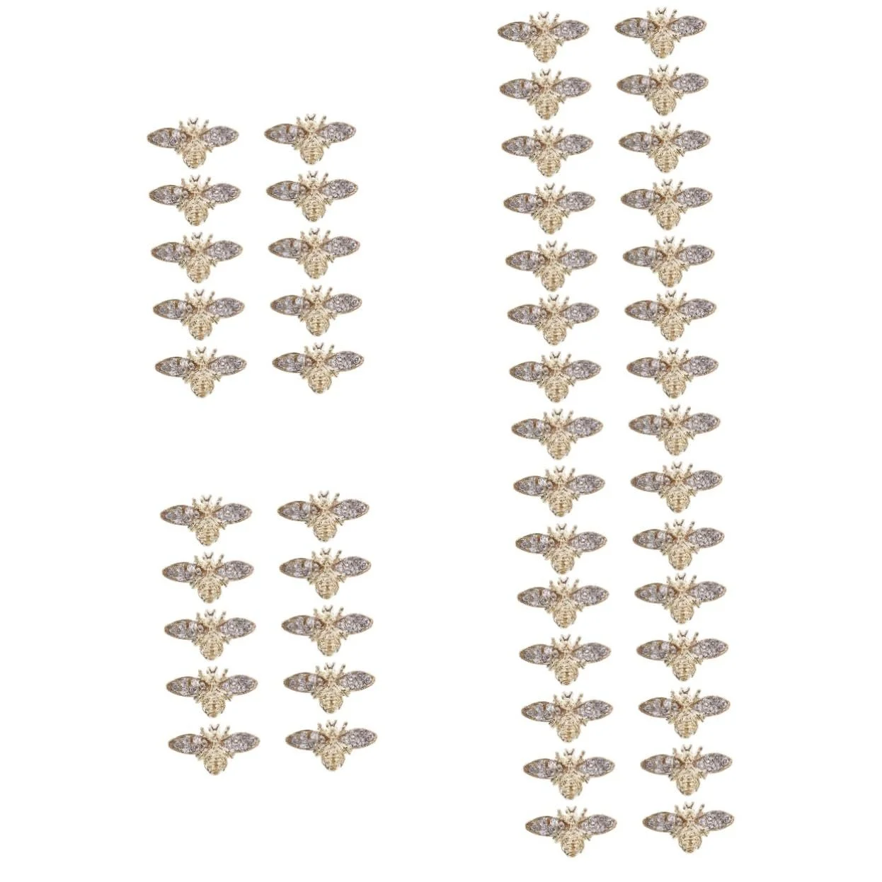 Прикраса для нігтів Healeved, 50 шт, золотий та срібний, фото №1