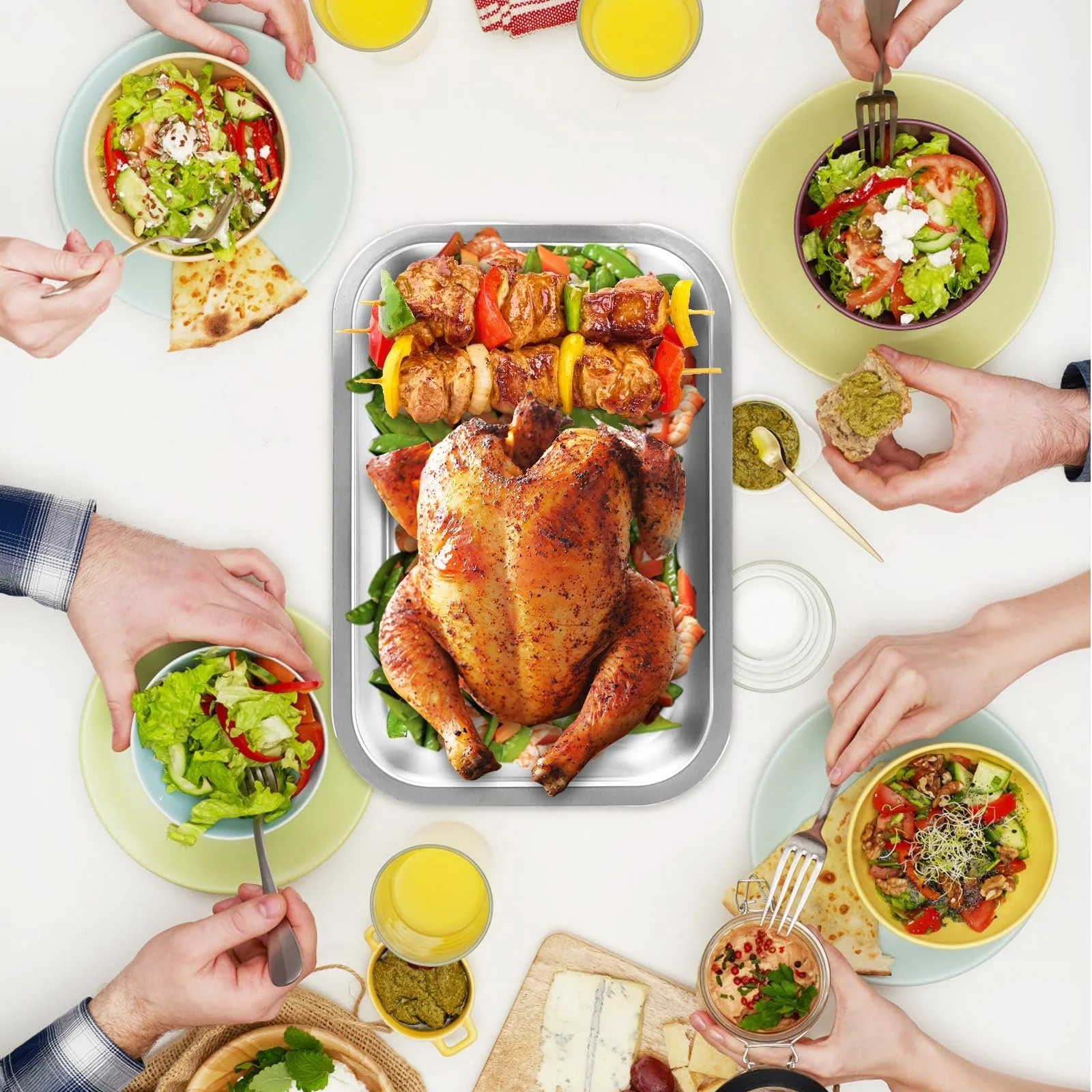 Набор форм для запекания SHUESS 3 шт. из нержавеющей стали 32 x 22 x 7 см прямоугольные глубокие для лазаньи и запеканок, фото №6