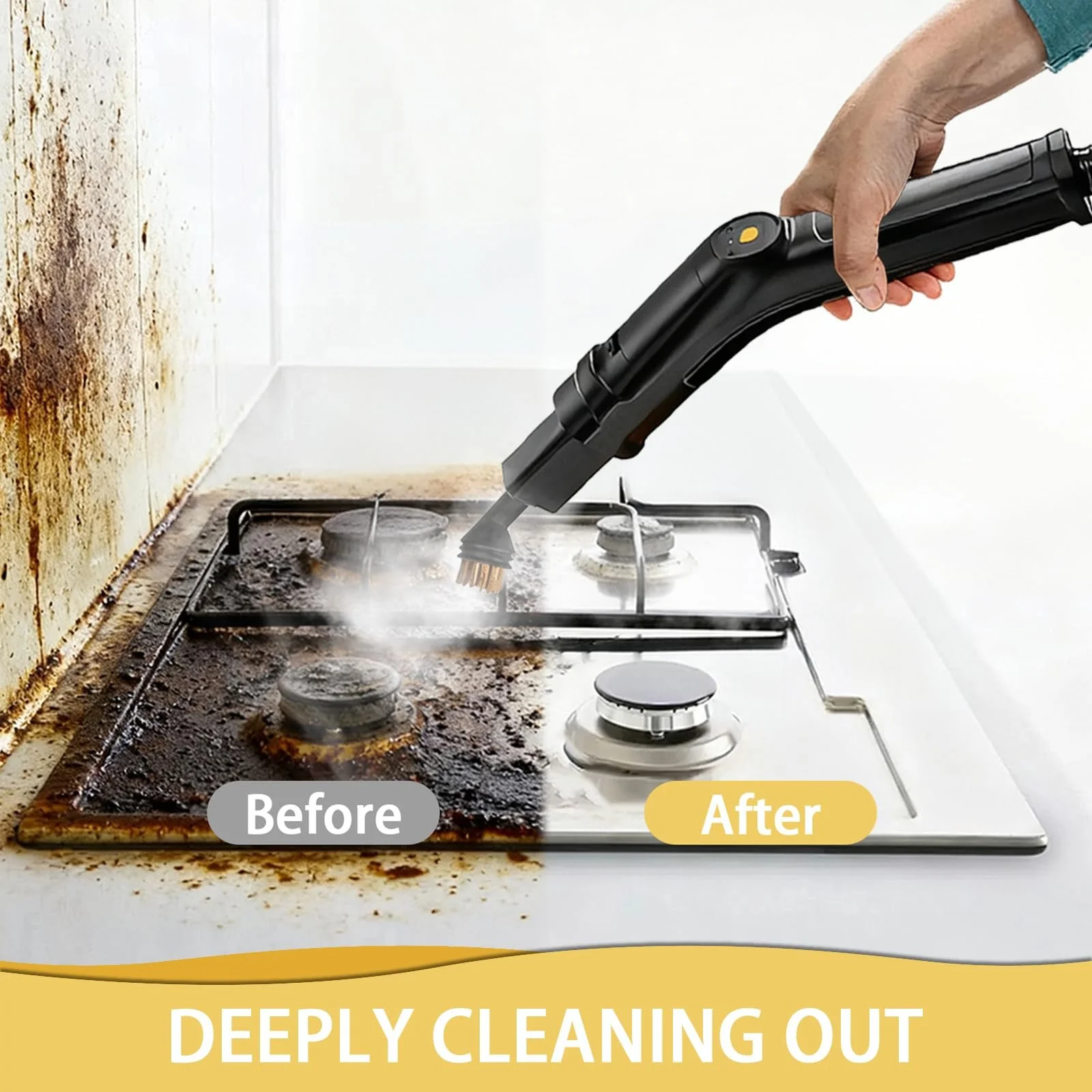 Пароочисник 2500 W ручний з 17 аксесуарами 1.6 L 4 bar Портативний, фото №9