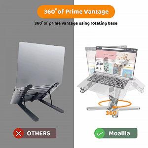 Подставка для ноутбука с вращающимся на 360 градусов основанием Metal Desk Holder synthetic.ua - Фото 1