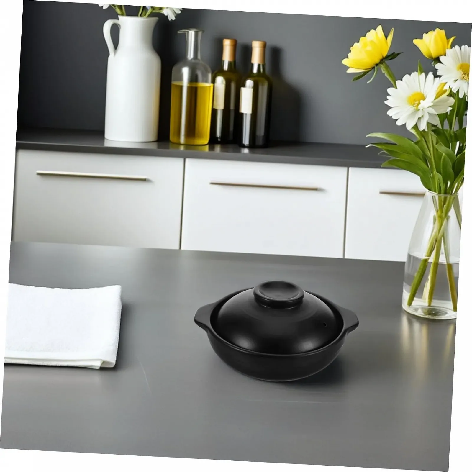 Глиняный горшок TOPBATHY Donabe жаропрочный терракотовый с крышкой для азиатской кухни, фото №6