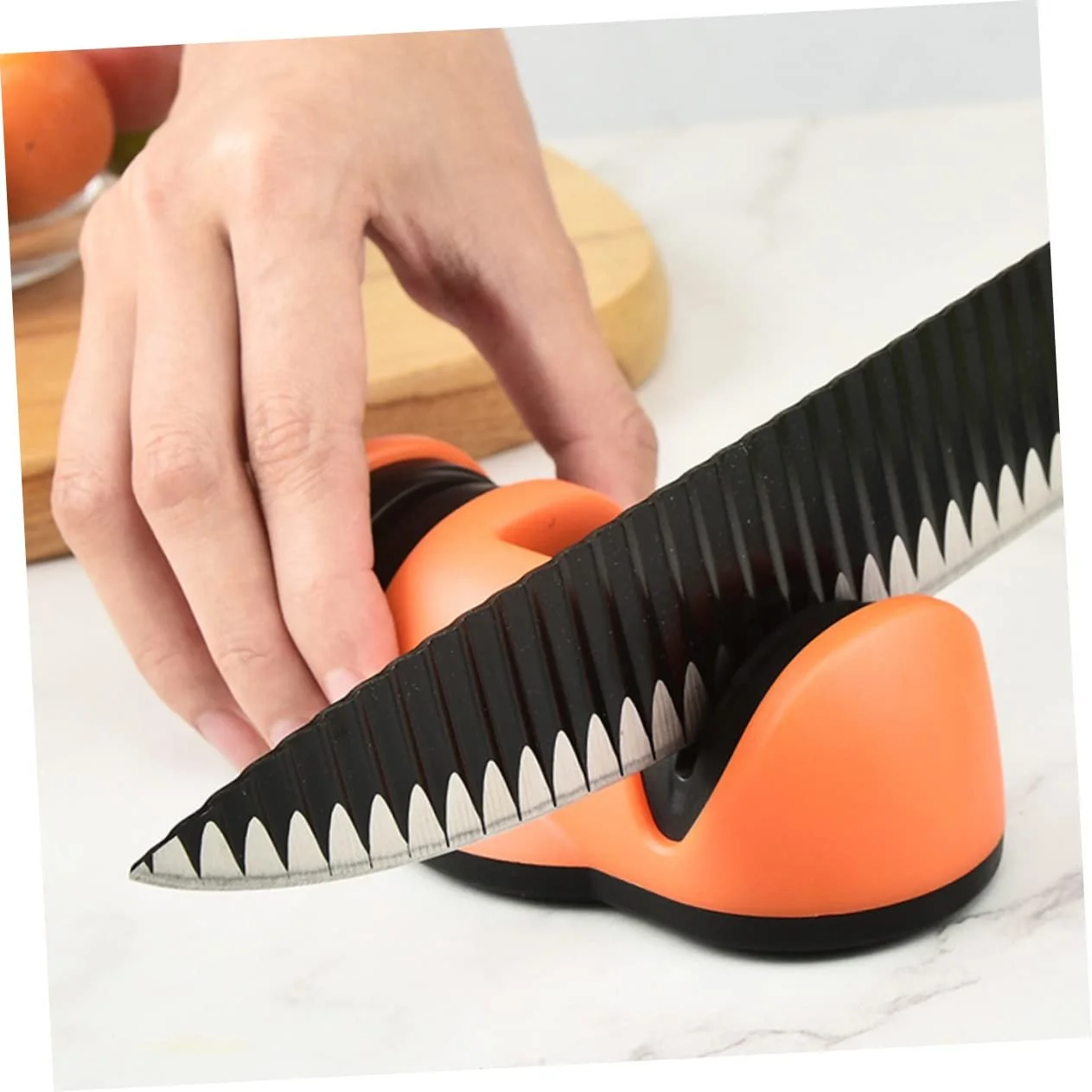 Точило для ножів ручна 2 слоти з вакуумною присоскою Orange, фото №6