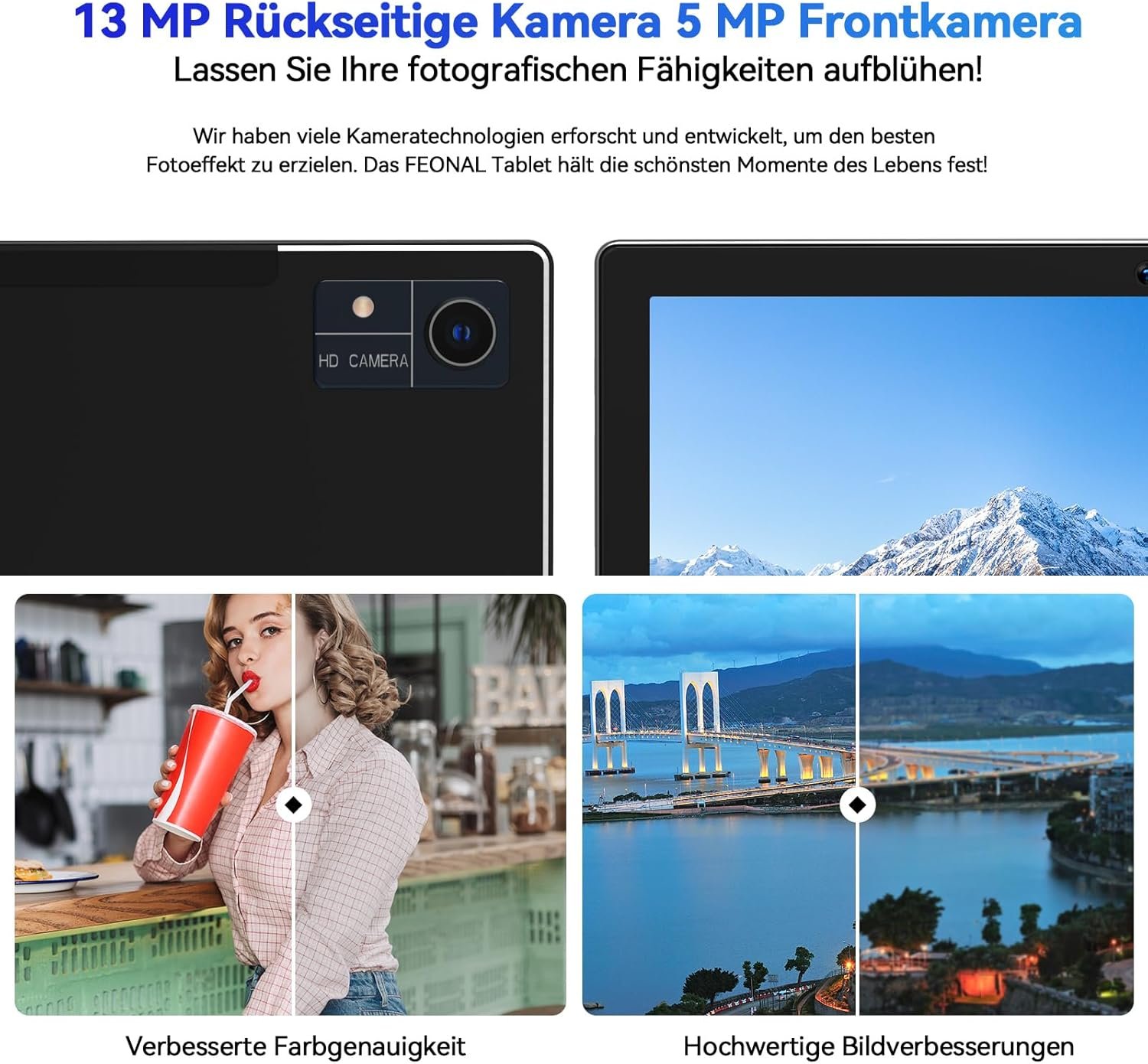 Планшет 10.1" FEONAL D115 8+8/128Gb 8 ядер Android 13 7000 mAh Black, фото №6