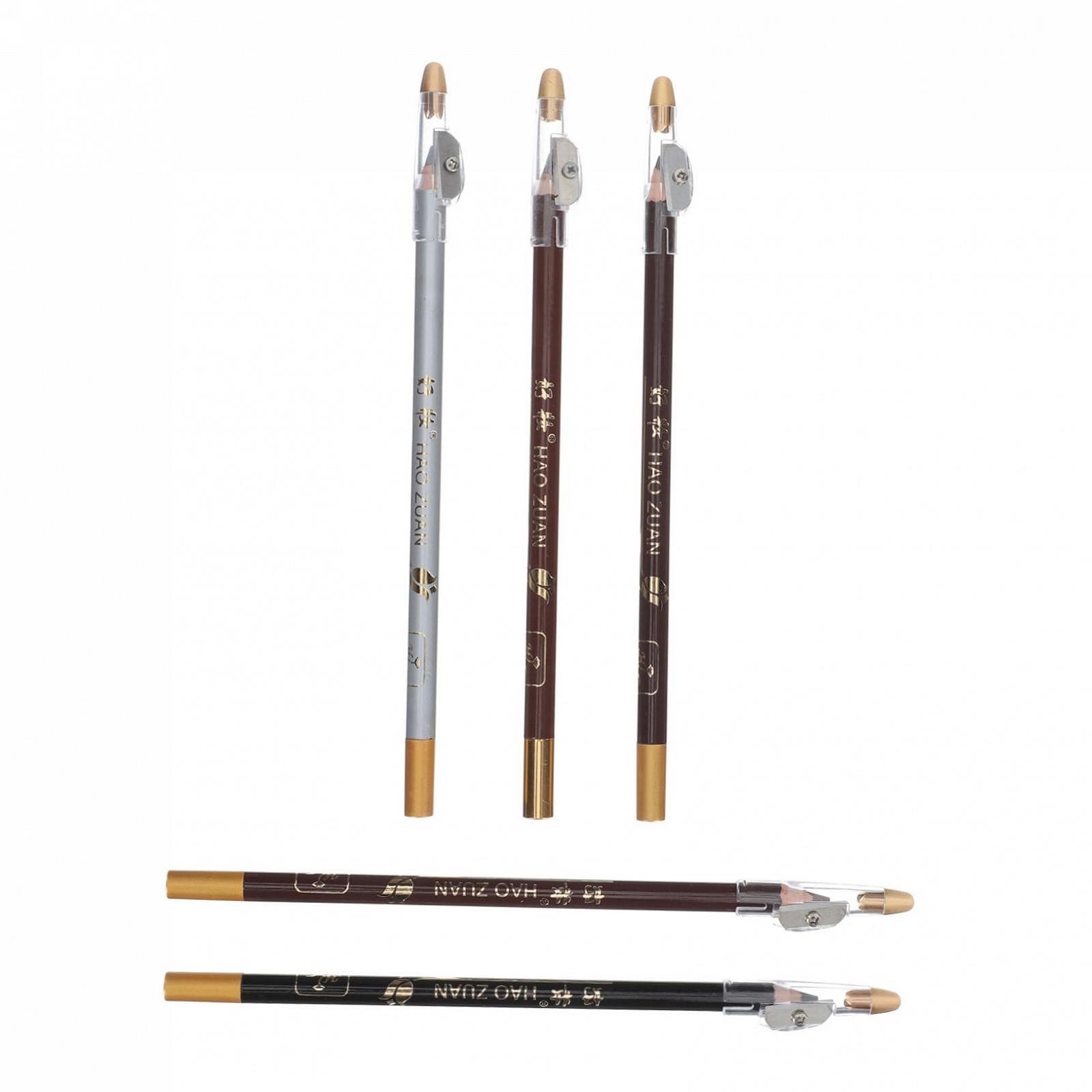 Олівець для брів Ipetboom Kajalstifte 5 шт з точилкою Бурий, фото №1