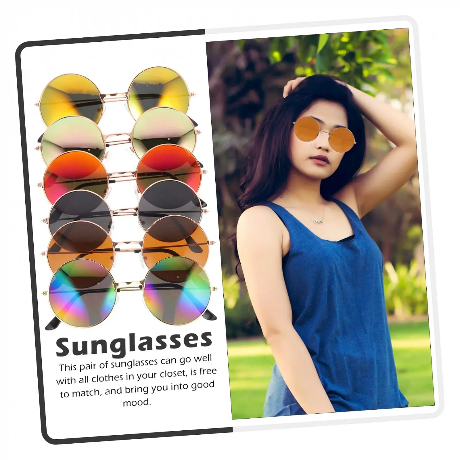 Набір Круглі Сонцезахисні Окуляри PACKOVE 18 штук Різнокольорові, фото №3