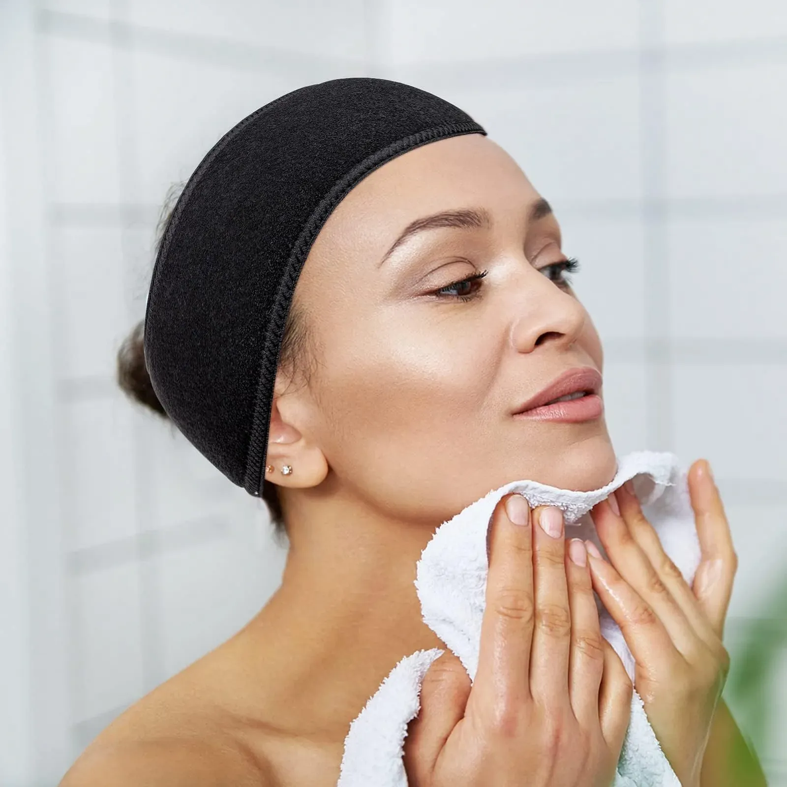 Пов'язка на голову MelliEx косметична, набір 4 шт, махрова, фото №5