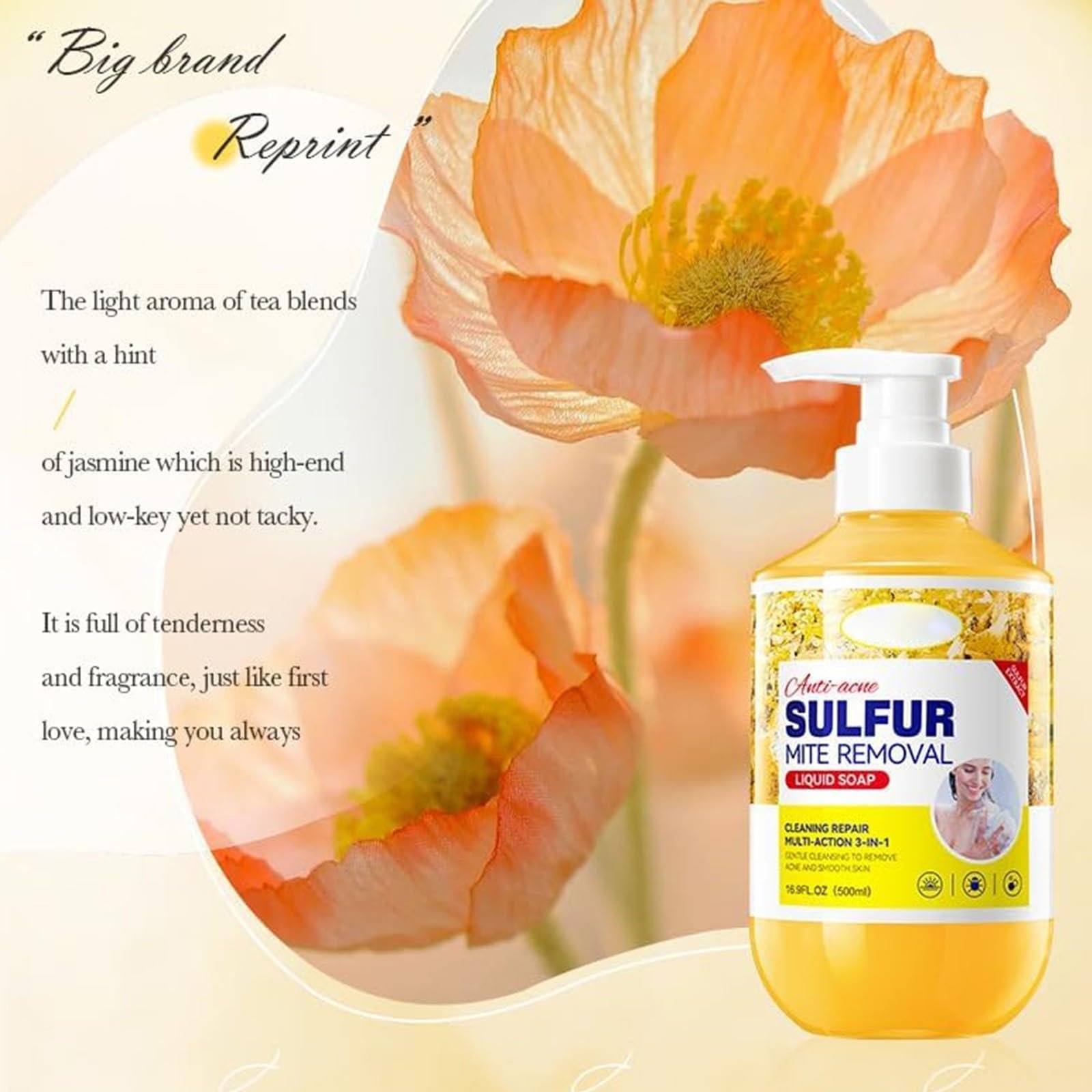 Гель для душу, шампунь та засіб для вмивання Sulphur з сіркою рідкий без ароматизаторів 1 шт., фото №7