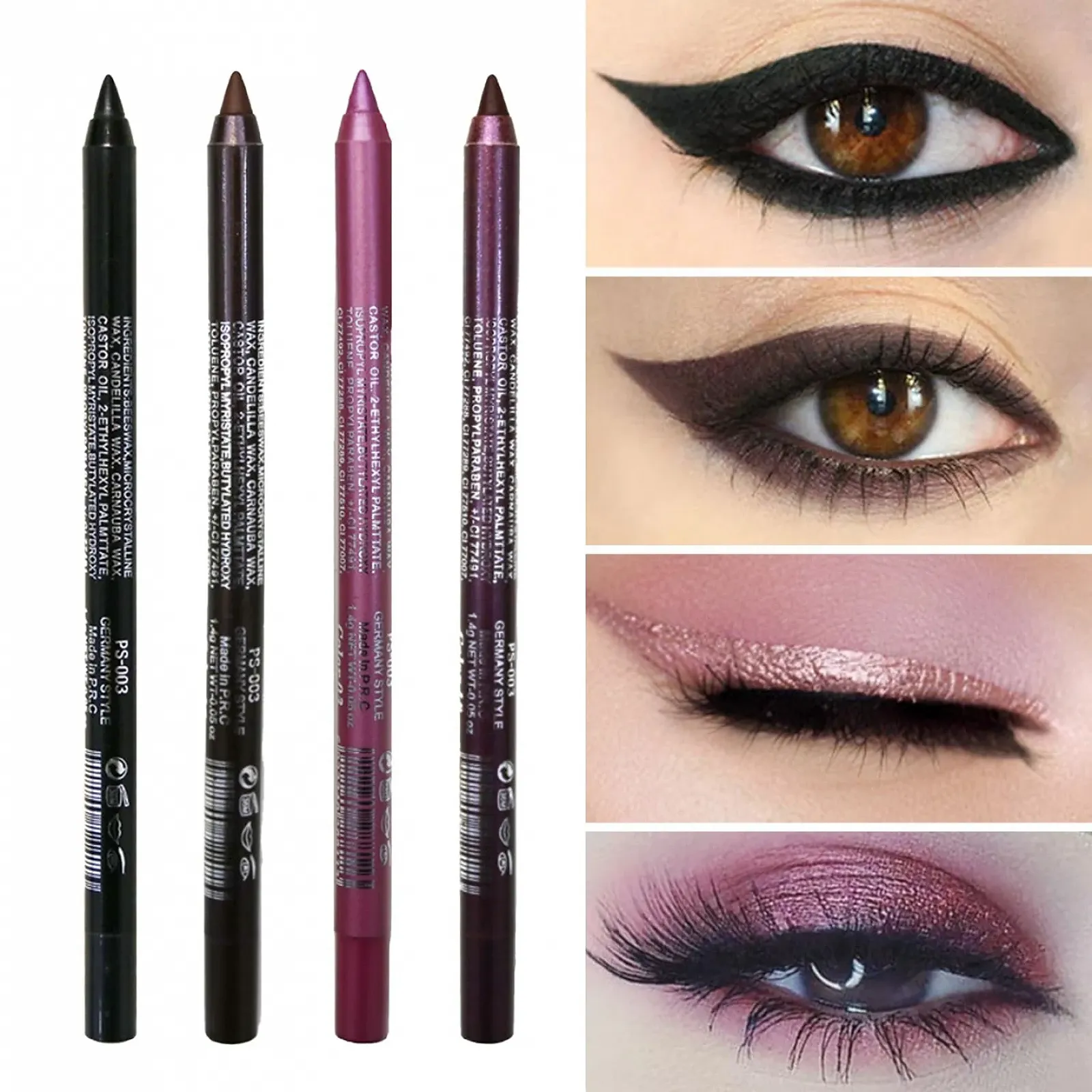 Карандаш для глаз 4 шт 4 цвета перламутровый блестящий 8,5 г, Тип 1, фото №5 Карандаш для глаз 4 шт 4 цвета перламутровый блестящий 8,5 г, Тип 1, фото №5