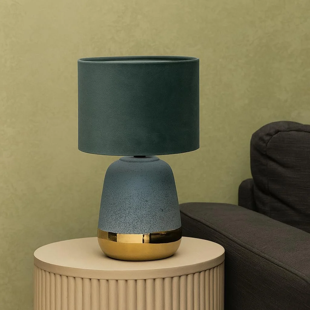 Настільна лампа Luxus Barcelona H 35 x Діаметр 22 E27 Кераміка Синій, фото №7